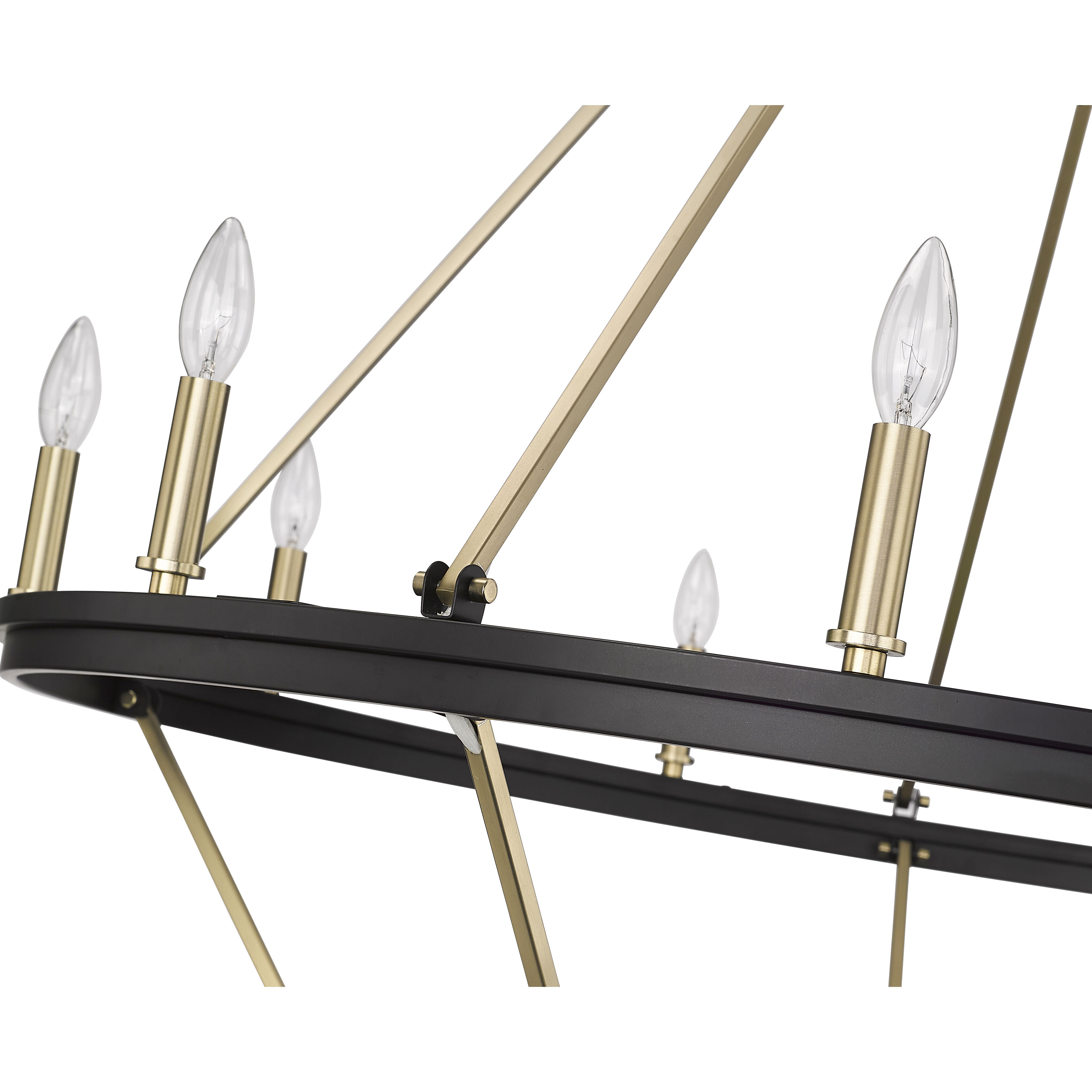 Carruth 15 Light 45 inch Matte Black/Modern Gold Chandelier Ceiling Light